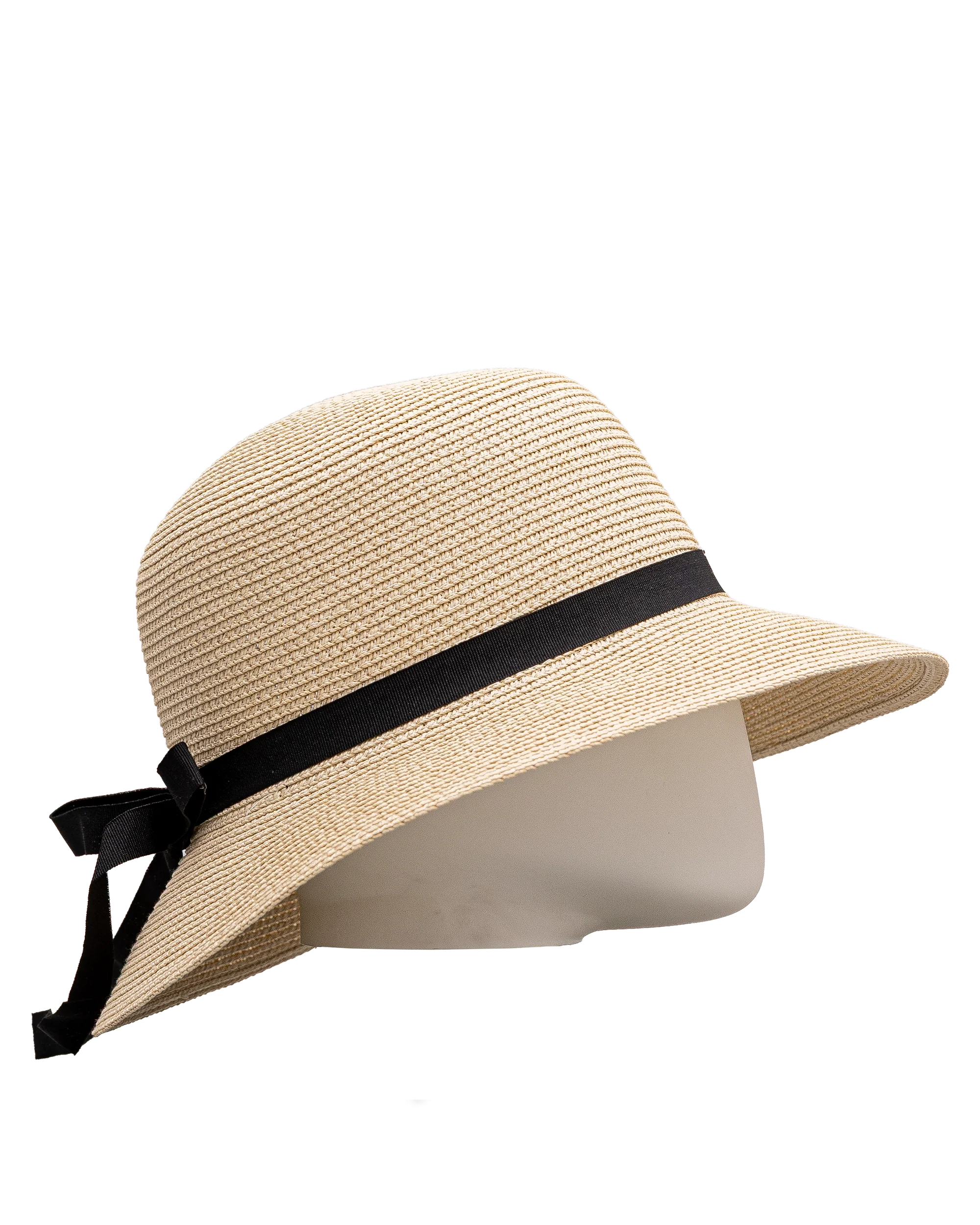 Chapeau cloche paille - Noir - #91P-05 - Image 3