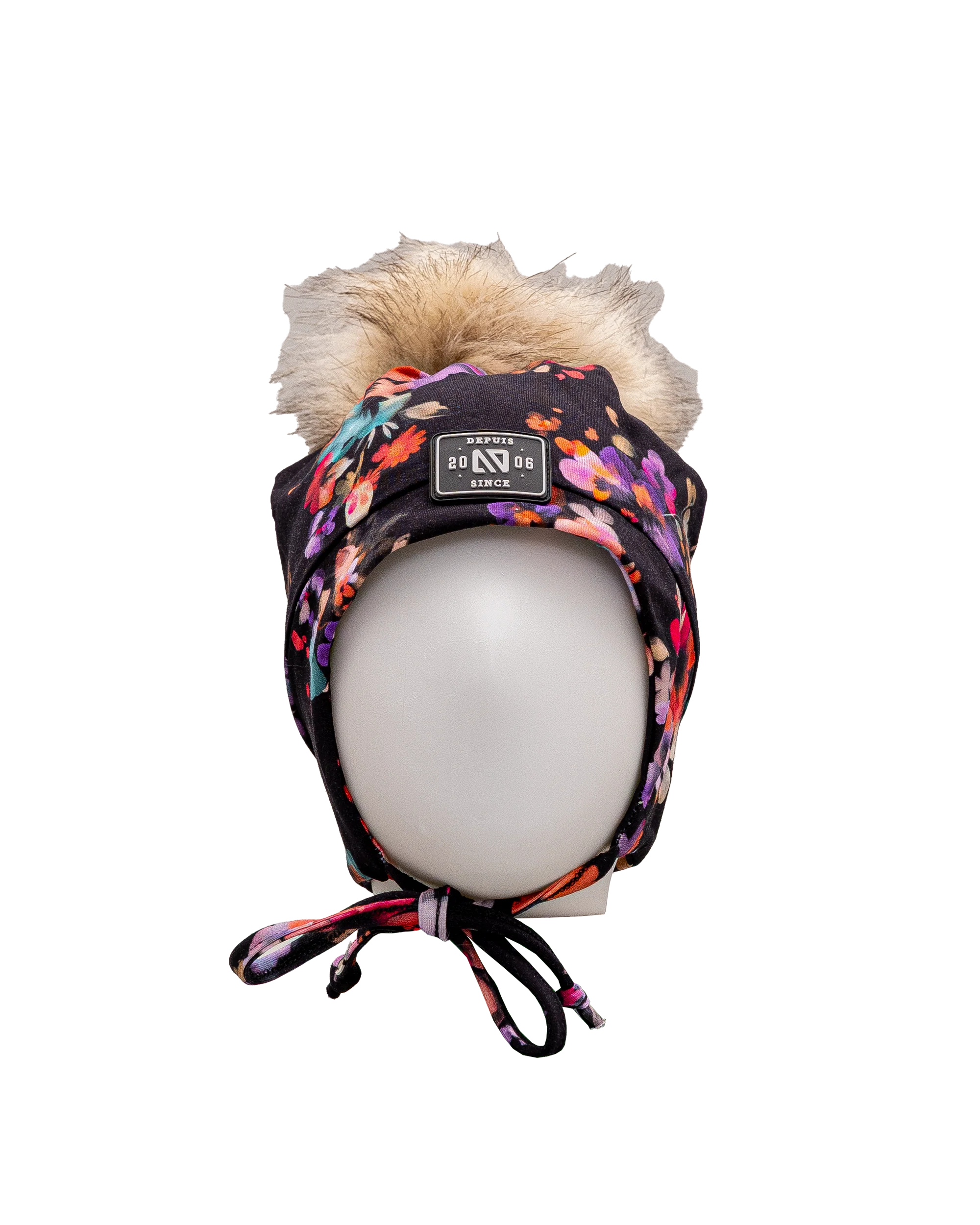 Tuque pompom jersey 2 6y - Fleur - #97D-205 - Image 2
