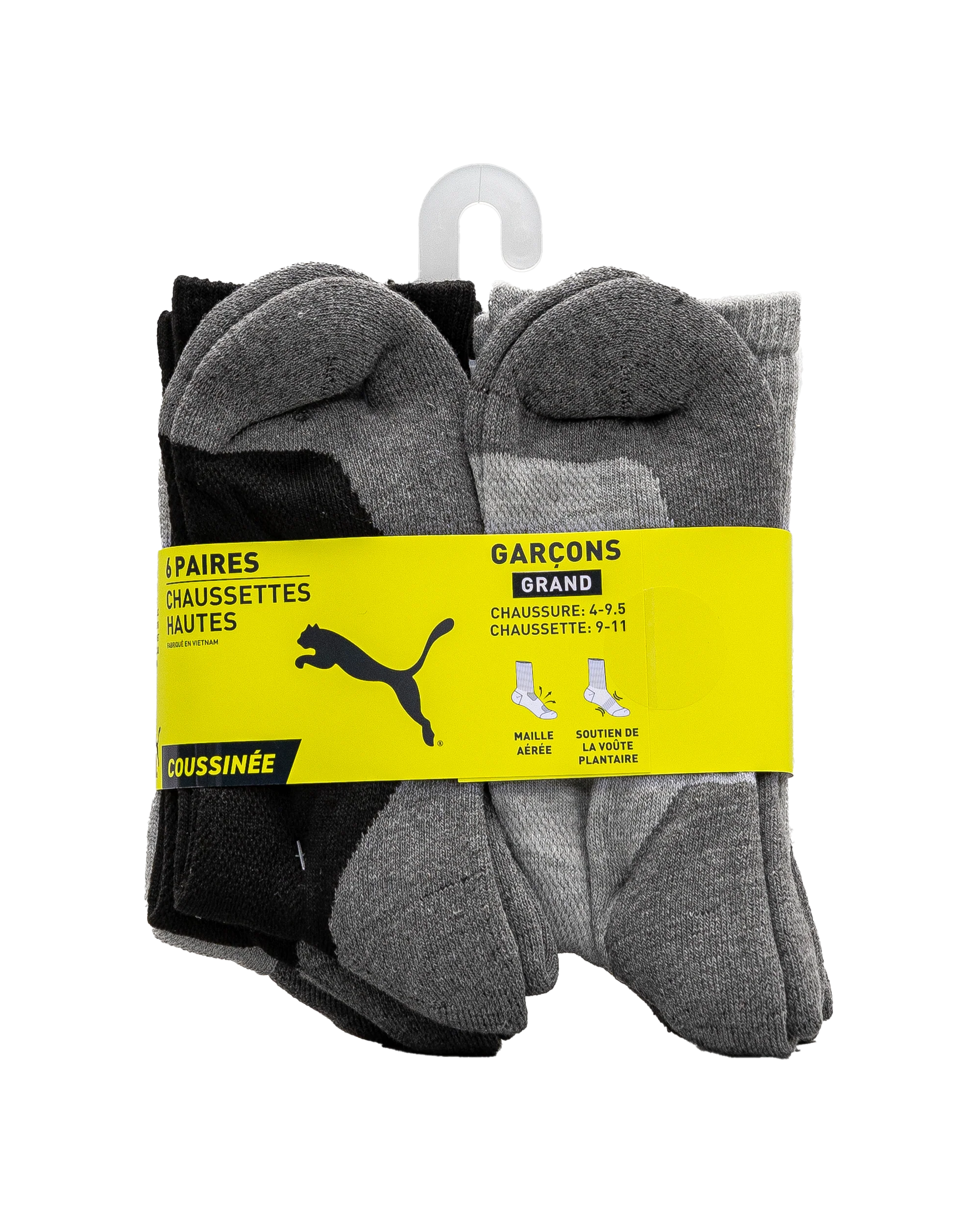 Bas enfant 6pk  - Blanc&gris - #97B-17