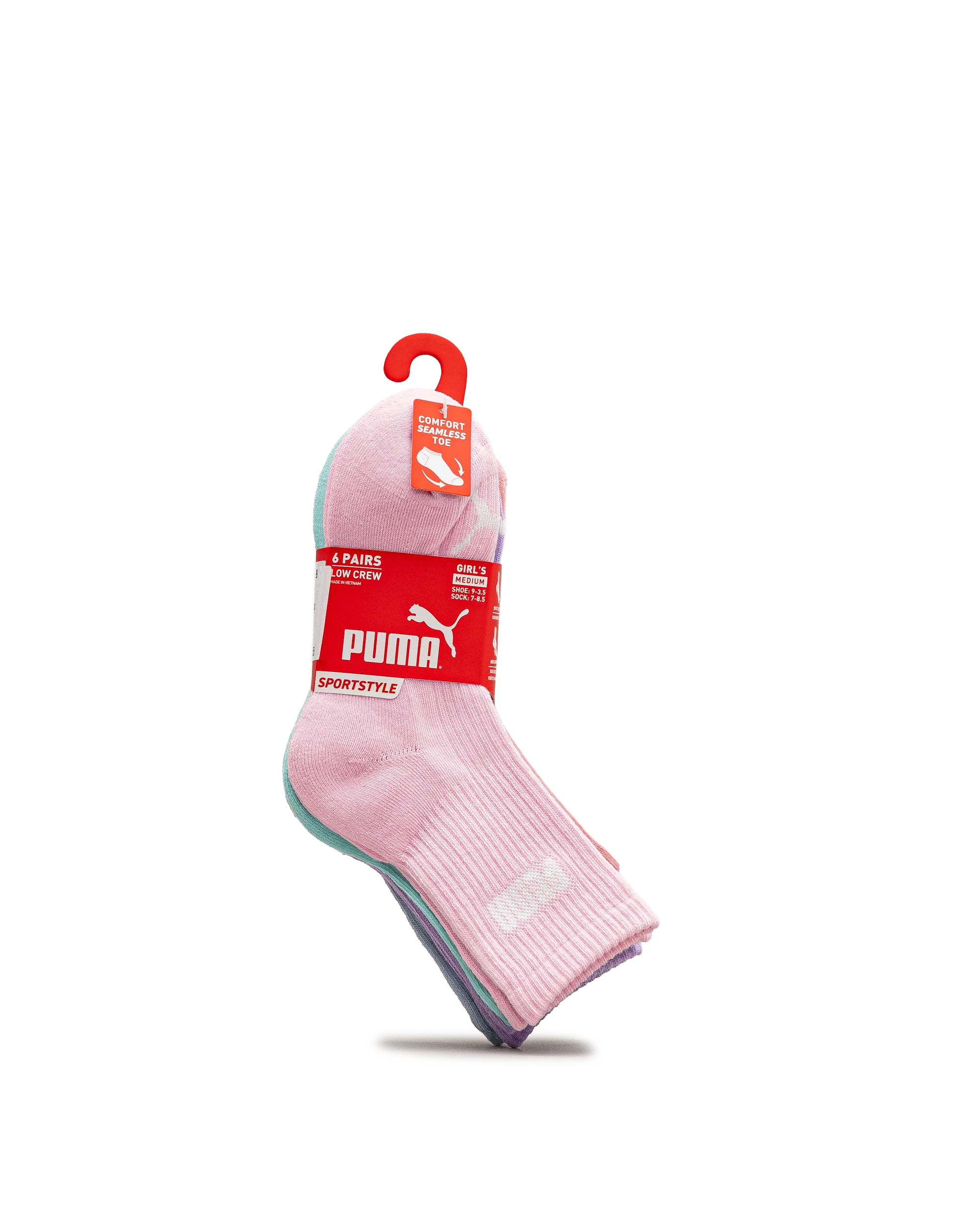 Girls 6pp low crew socks  - Multicolore - #97B-04 - Image 2